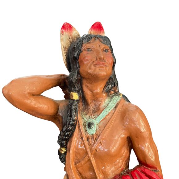 Vintage Native American Warrior Statue 1976 Universal Statuary Indian Figure - Picture 5 of 13